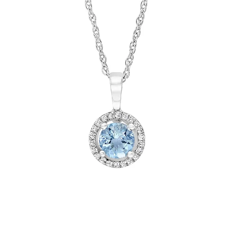 Handcrafted Jewelry Sale – Unique Designs At Low Prices March Birthstone Pendant: 14K White Gold Diamond And Aquamarine Halo Pendant Necklace Handcrafted Jewelry Sale – Unique Designs At Low Prices March Birthstone Pendant: 14K White Gold Diamond And Aquamarine Halo Pendant Necklace