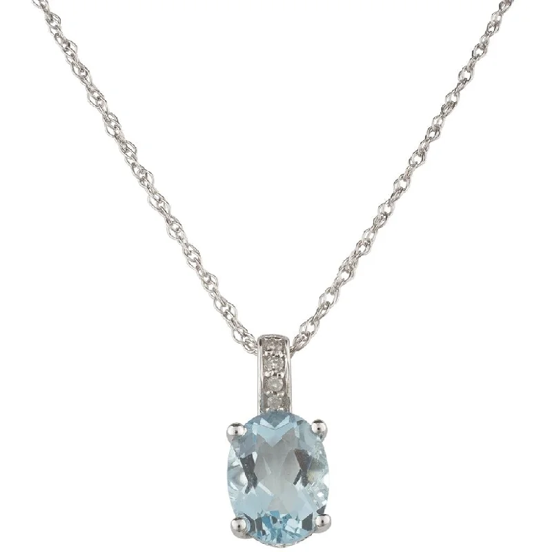 Exclusive Jewelry Sale – Shine For Less March Birthstone Pendant: 14K White Gold Diamond And Oval Aquamarine Pendant Necklace Exclusive Jewelry Sale – Shine For Less March Birthstone Pendant: 14K White Gold Diamond And Oval Aquamarine Pendant Necklace