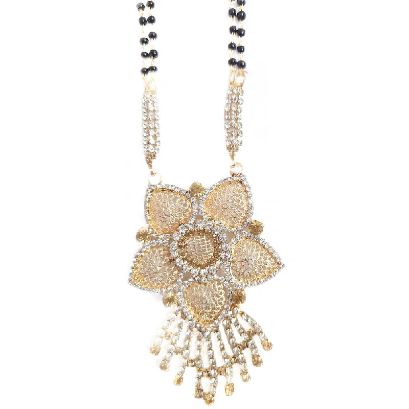 Limited-Stock Jewelry Sale – Shop Before It's Gone Martina Jewels Austrain Stone Black beads  Pack Of 6 Mangalsutra - Ms-108