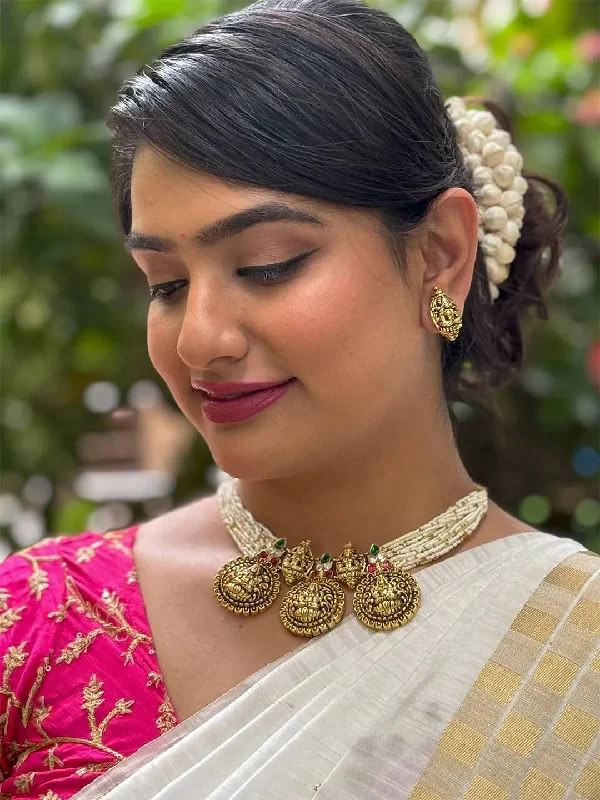 Luxury Jewelry At Unbeatable Discounts Matte Kemp Lakshmi Sugar Bead Choker Set