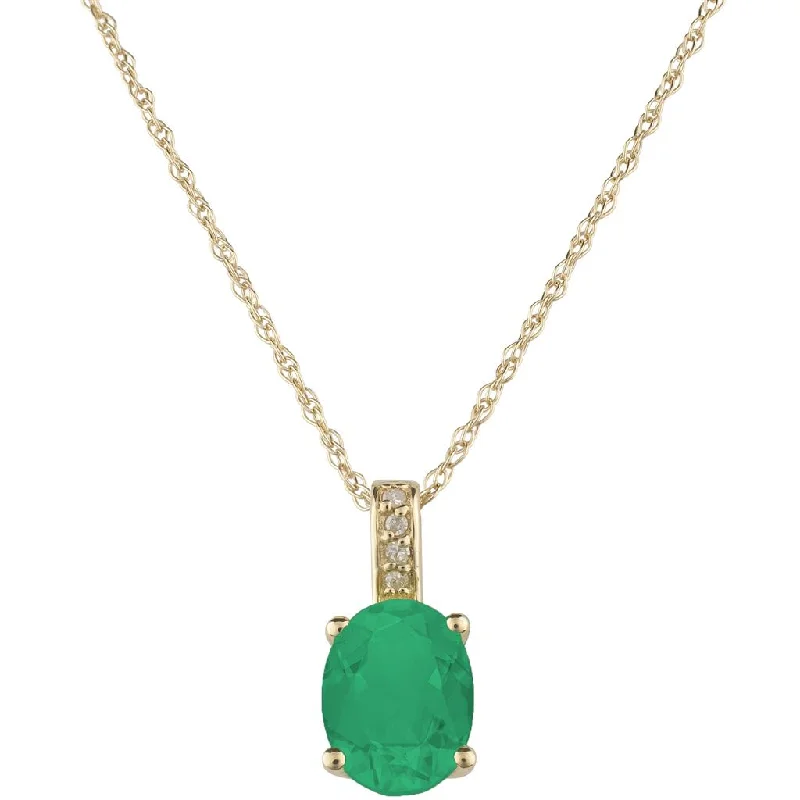 Bestselling Jewelry At Special Promotional Rates May Birthstone Pendant: 14K Yellow Gold Diamond And Oval Emerald Drop Pendant Necklace Bestselling Jewelry At Special Promotional Rates May Birthstone Pendant: 14K Yellow Gold Diamond And Oval Emerald Drop Pendant Necklace