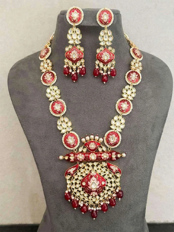 Shop Trending Jewelry With Exclusive Savings Meenakari Long Haar With Real Kundan