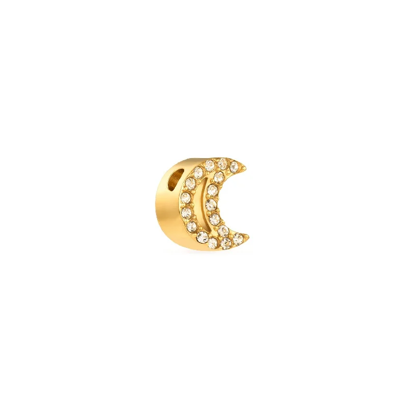Customized Silver Jewelry For Unique Style Moon and Back Moon Necklace Charm (Gold)