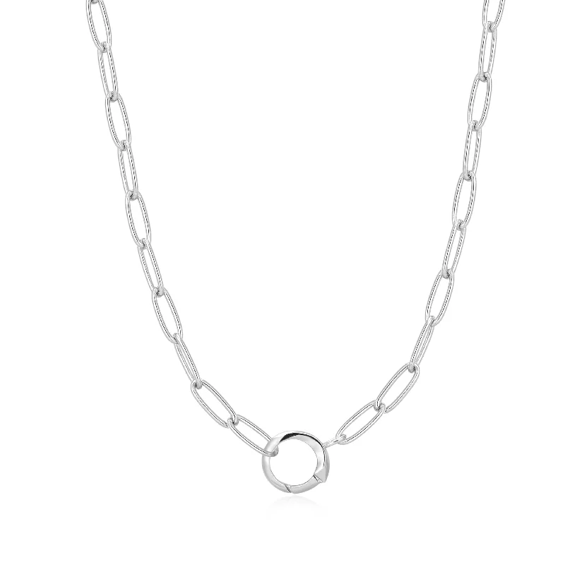 Celebrate Every Occasion With Sparkling Savings Silver Link Charm Chain Connector Necklace Celebrate Every Occasion With Sparkling Savings Silver Link Charm Chain Connector Necklace