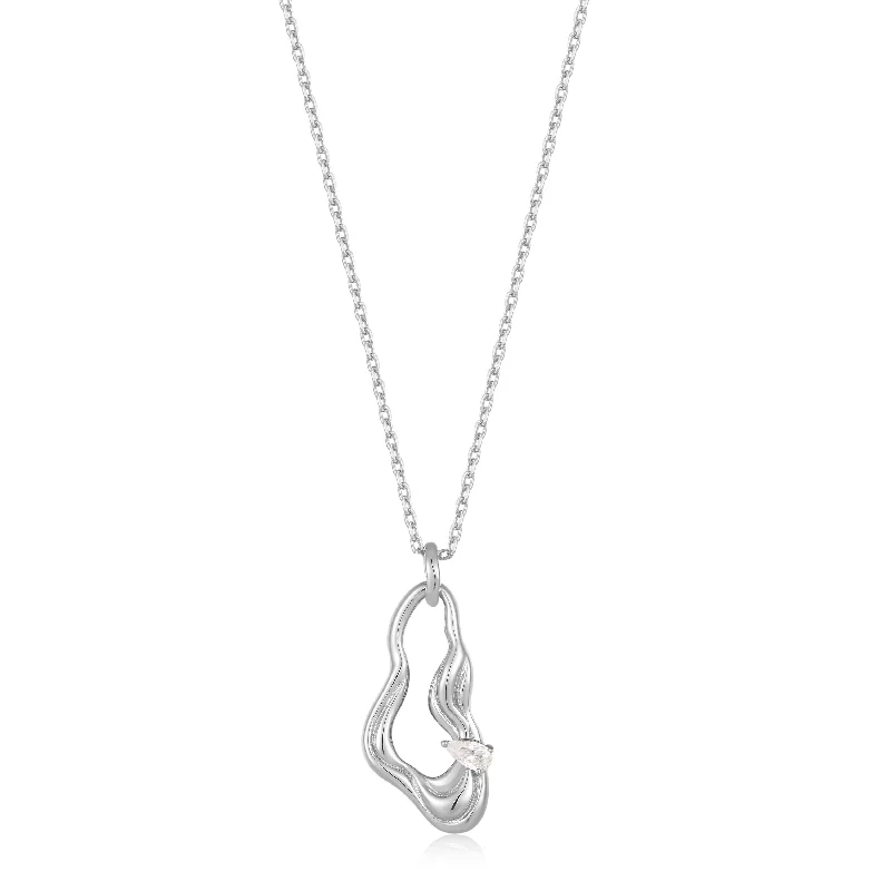 Unmissable Deals On Handmade Jewelry Collections Silver Twisted Wave Drop  Pendant Necklace