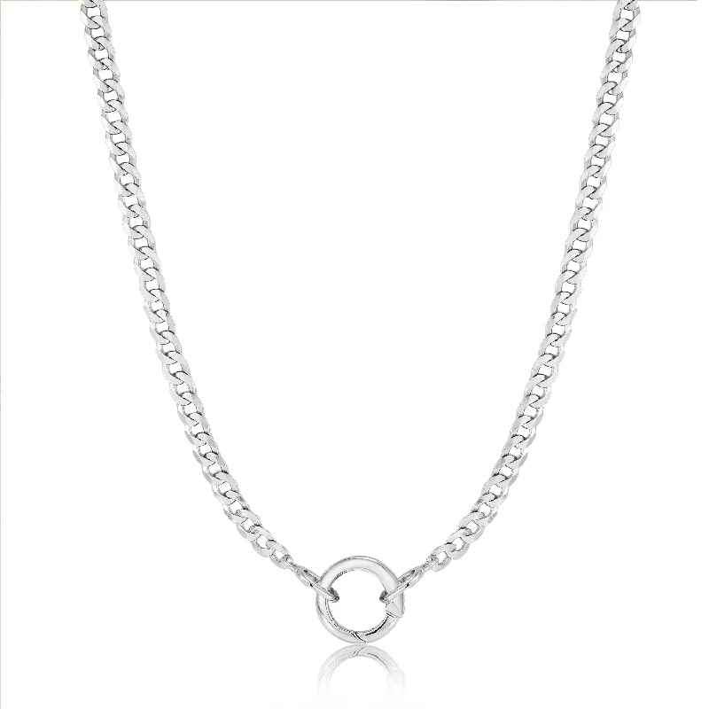 Flash Sale On Stunning Jewelry – Limited Stock Available Silver Curb Chain Charm Connector Necklace Flash Sale On Stunning Jewelry – Limited Stock Available Silver Curb Chain Charm Connector Necklace