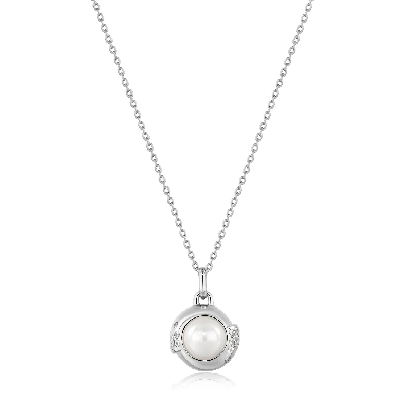 Don't Miss Out – Shop Elegant Jewelry For Less Silver Pearl Sphere Pendant Necklace