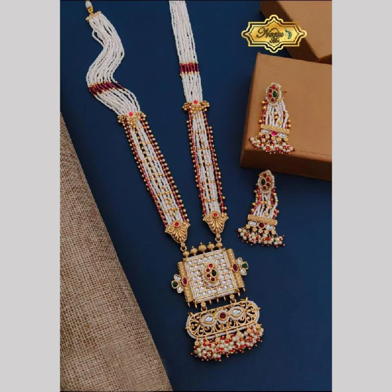 Last Chance To Shop High-End Jewelry At Markdown Prices Neetu Art Gold Plated Pota Stone And Pearl Long Necklace Set Last Chance To Shop High-End Jewelry At Markdown Prices Neetu Art Gold Plated Pota Stone And Pearl Long Necklace Set