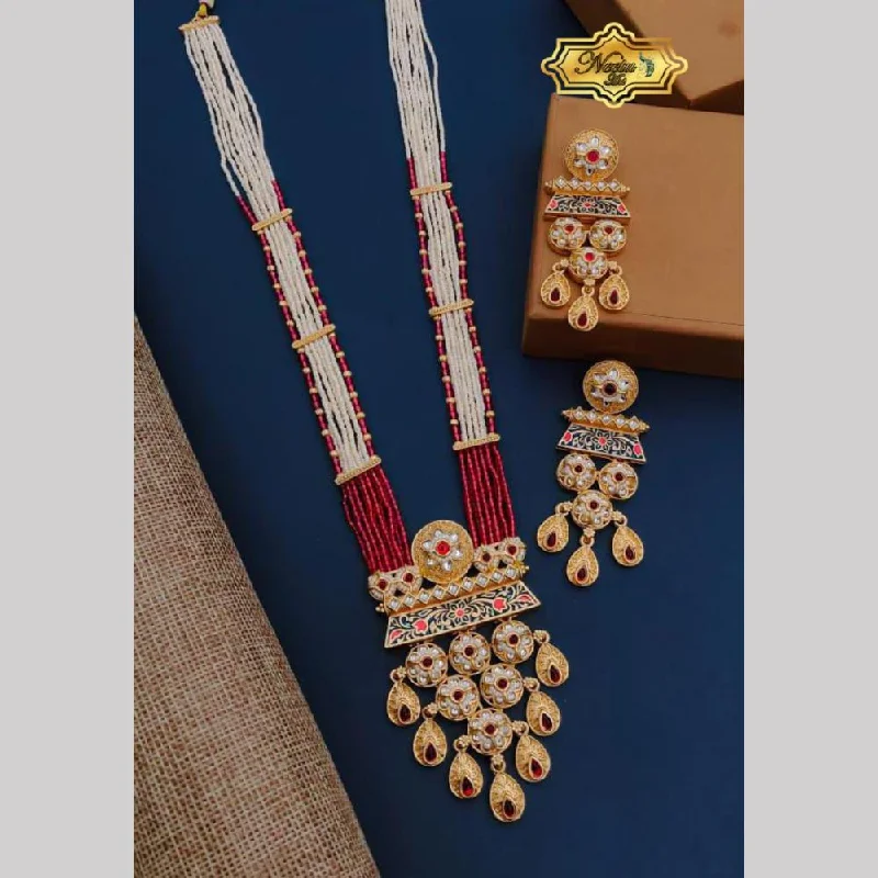 Timeless Elegance Now At Special Discounts Neetu Art Gold Plated Pota Stone And Pearl Long Necklace Set Timeless Elegance Now At Special Discounts Neetu Art Gold Plated Pota Stone And Pearl Long Necklace Set