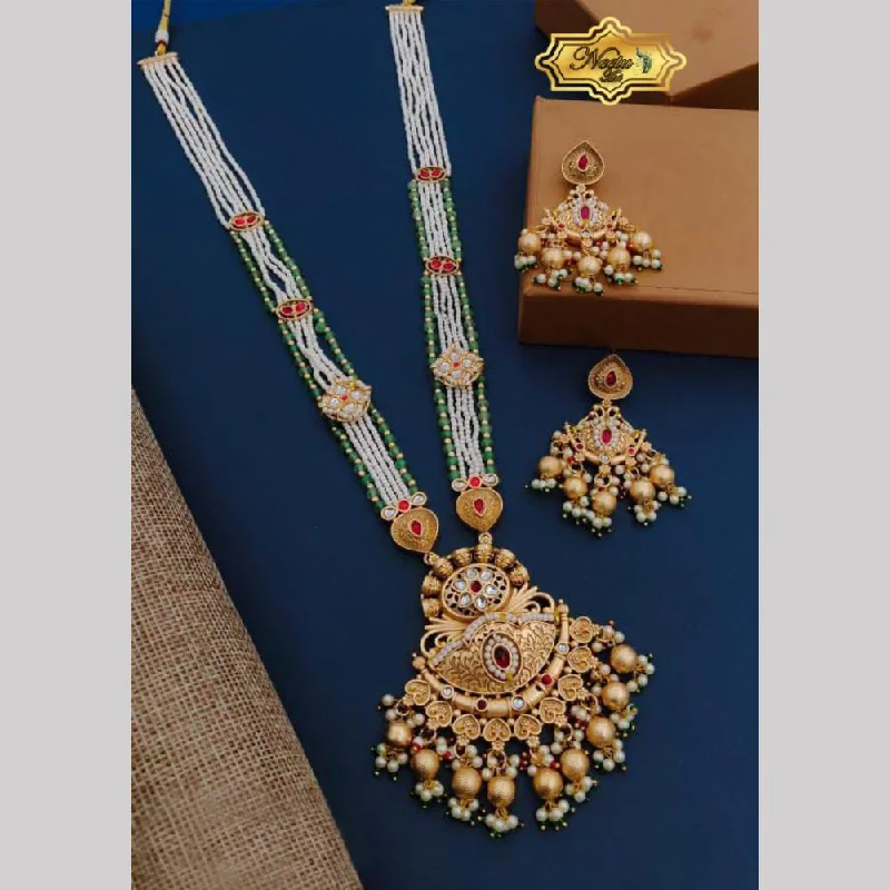 Trending Jewelry Now At Unbeatable Prices Neetu Art Gold Plated Pota Stone And Pearl Long Necklace Set Trending Jewelry Now At Unbeatable Prices Neetu Art Gold Plated Pota Stone And Pearl Long Necklace Set