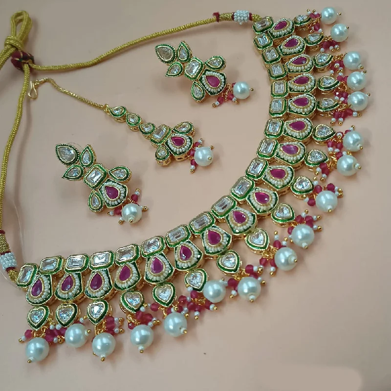 Handcrafted Beauty At Affordable Prices Padmawati Bangles Gold Plated Polki Kundan And Pearls Necklace Set