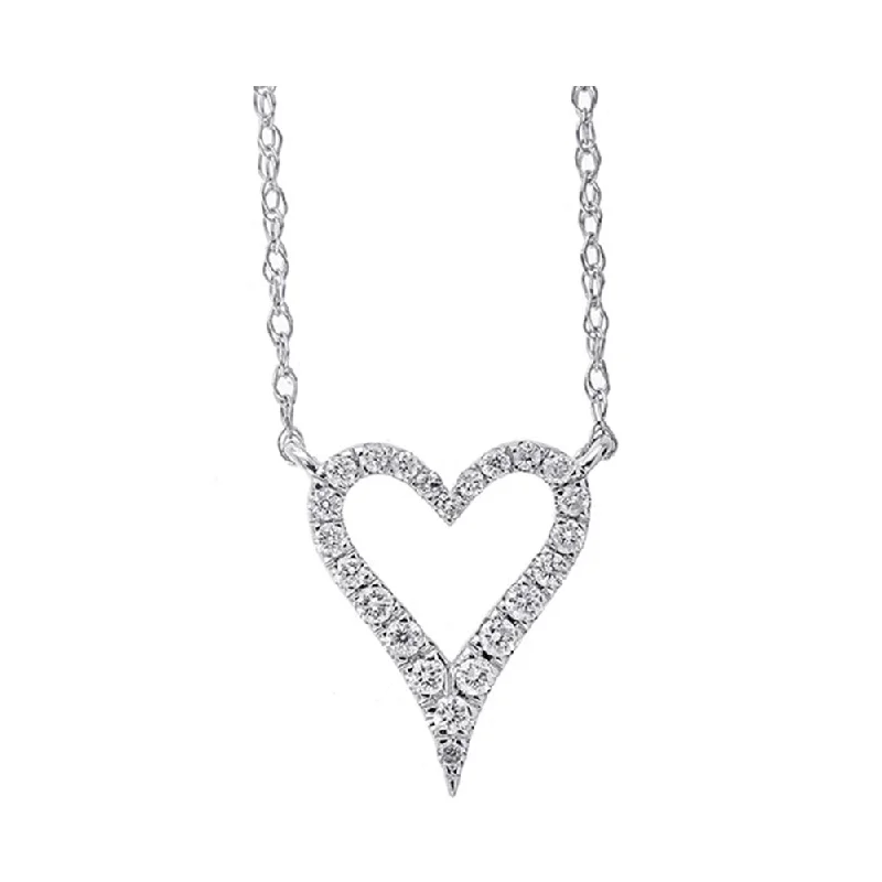 Personalized Jewelry At Special Discount Rates Petite White Gold Diamond Heart Pendant