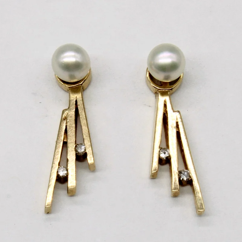 Get The Sparkle You Love At Prices You Adore Pearl & Diamond Earrings | 0.03ctw |