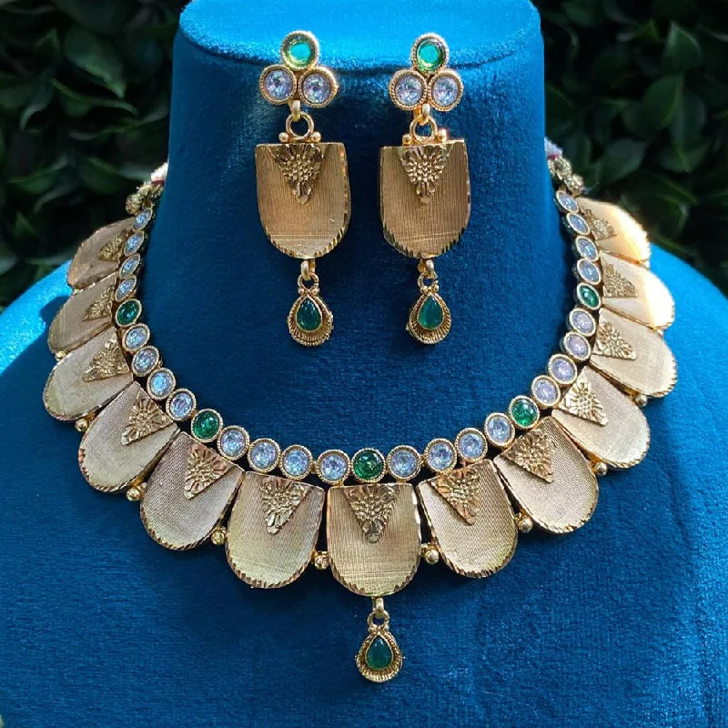 Buy More, Save More On Stunning Jewelry Designs Prime Kundan Jewellery Gold Plated Crystal Stone Necklace Set Buy More, Save More On Stunning Jewelry Designs Prime Kundan Jewellery Gold Plated Crystal Stone Necklace Set