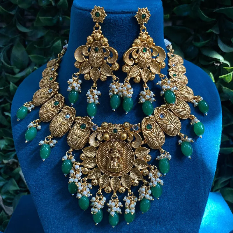 Discounted Luxury Jewelry – Shine Without The Splurge Prime Kundan Jewellery Gold Plated Pota Stone And Beads Temple Necklace Set Discounted Luxury Jewelry – Shine Without The Splurge Prime Kundan Jewellery Gold Plated Pota Stone And Beads Temple Necklace Set