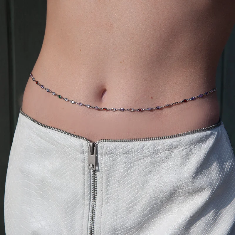 Premium Jewelry, Premium Discounts – Act Fast Rainbow Teardrop Belly Chain