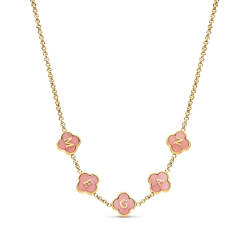 Sparkle For Less – Shop Our Limited-Time Jewelry Deals Rose Quartz Clover Custom Name Necklace (Gold) Sparkle For Less – Shop Our Limited-Time Jewelry Deals Rose Quartz Clover Custom Name Necklace (Gold)