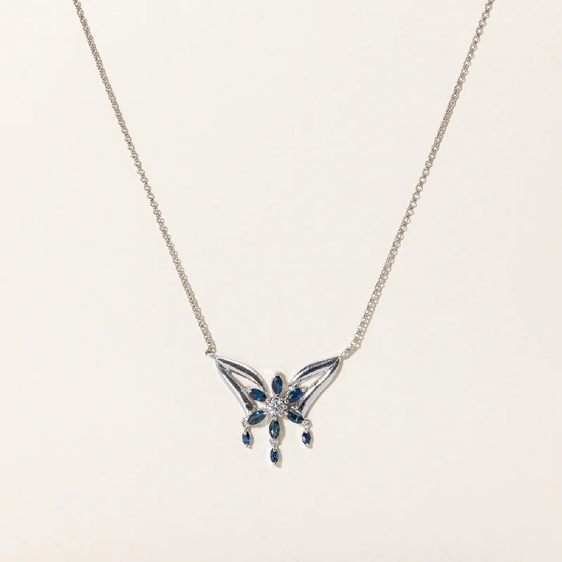 Handmade Pearl Jewelry For Timeless Elegance Sapphire & Diamond Pendant Necklace | 1.00ctw, 0.21ct | 18" | Handmade Pearl Jewelry For Timeless Elegance Sapphire & Diamond Pendant Necklace | 1.00ctw, 0.21ct | 18" |