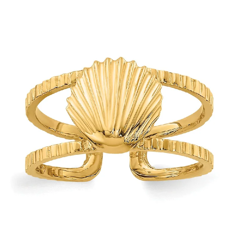 Elegant Necklaces And Bracelets At Limited-Time Offers Sea Shell Toe Ring in 14K Yellow Gold