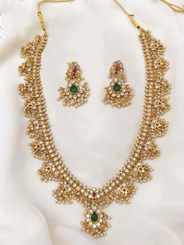 Limited-Time Jewelry Sale – Elegant Styles At Less Single Layer Guttapusalu Haram Necklace With Earrings Limited-Time Jewelry Sale – Elegant Styles At Less Single Layer Guttapusalu Haram Necklace With Earrings