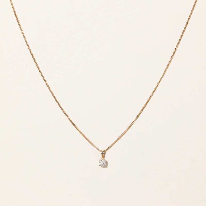 Modern Statement Jewelry For Bold Styling Solitaire Diamond Pendant Necklace | 0.22ct | 18"| Modern Statement Jewelry For Bold Styling Solitaire Diamond Pendant Necklace | 0.22ct | 18"|