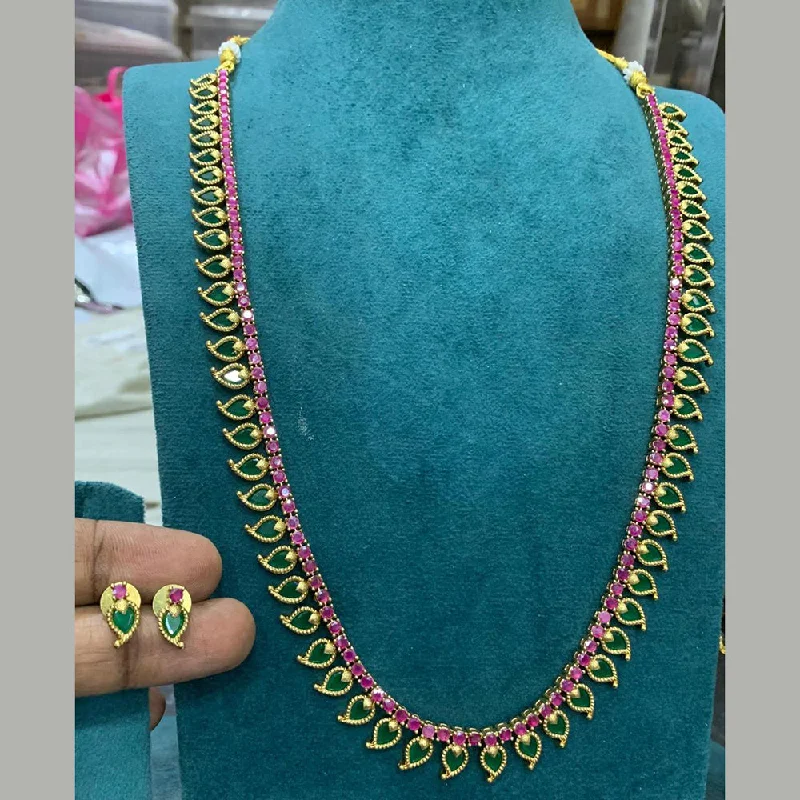 Huge Markdowns On Premium Jewelry Styles Sona Creation Gold Plated Crystal Stone Long Necklace Set Huge Markdowns On Premium Jewelry Styles Sona Creation Gold Plated Crystal Stone Long Necklace Set