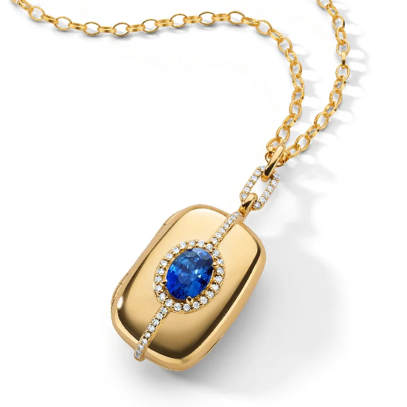 Chic And Stylish Jewelry At Exclusive Prices Special Edition Sapphire and Diamond Halo Locket Chic And Stylish Jewelry At Exclusive Prices Special Edition Sapphire and Diamond Halo Locket