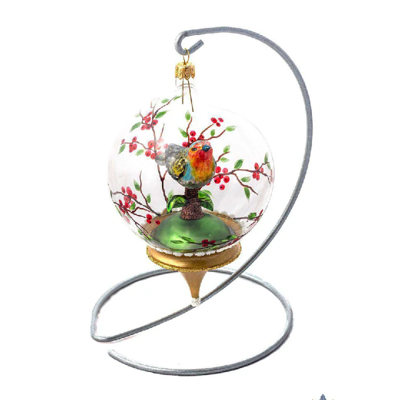 Handmade Pearl Jewelry For Timeless Elegance Spring Bird in Dome Ornament