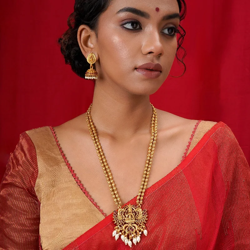 Exclusive Online Jewelry Sale – Don't Wait Teejh Aarti Gold And White Necklace Set