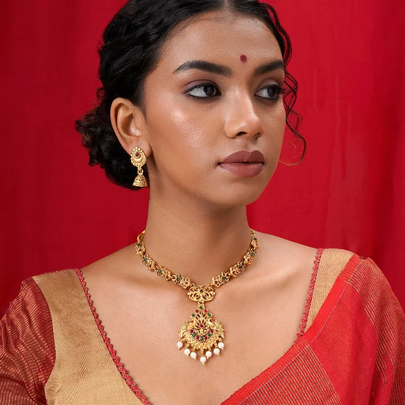 Don't Miss Out On Jaw-Dropping Jewelry Discounts Teejh Dhyana Gold Red And Green Necklace Set Don't Miss Out On Jaw-Dropping Jewelry Discounts Teejh Dhyana Gold Red And Green Necklace Set