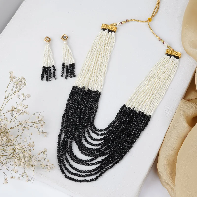 Jewelry Deals That Outshine The Rest Teejh Jareen Black and White Gold Necklace Set