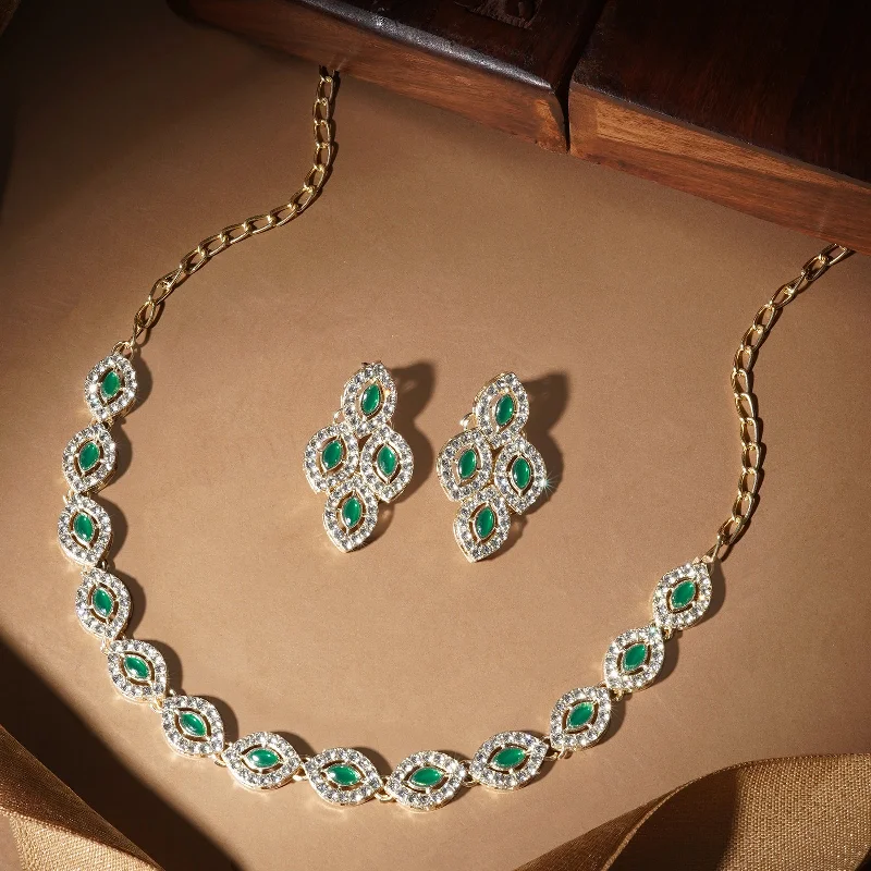 Seasonal Jewelry Clearance – Best Styles At The Lowest Prices Teejh Dharika Silver Green Necklace set Seasonal Jewelry Clearance – Best Styles At The Lowest Prices Teejh Dharika Silver Green Necklace set