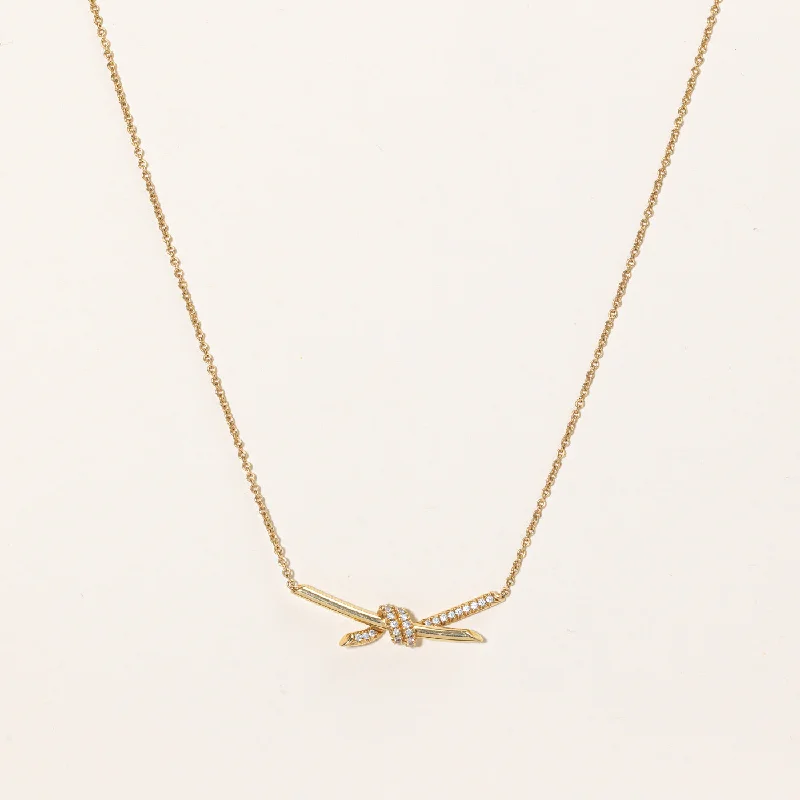 Don't Miss Out – Shop Elegant Jewelry For Less 'Tiffany & Co' Tiffany Knot Pendant Necklace | 0.25ctw | 17" | Don't Miss Out – Shop Elegant Jewelry For Less 'Tiffany & Co' Tiffany Knot Pendant Necklace | 0.25ctw | 17" |