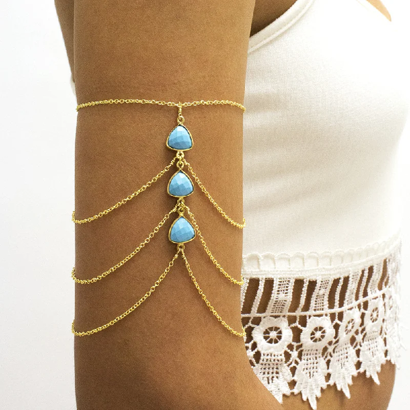 Exclusive Gemstone Jewelry Markdowns – Shop Now Triple Turquoise Arm Chain