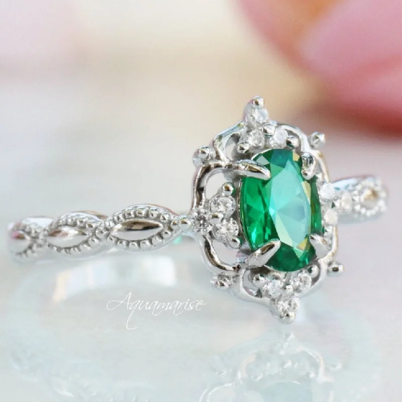 Sparkle For Less – Shop Our Limited-Time Jewelry Deals Claire Emerald Ring- Sterling Silver