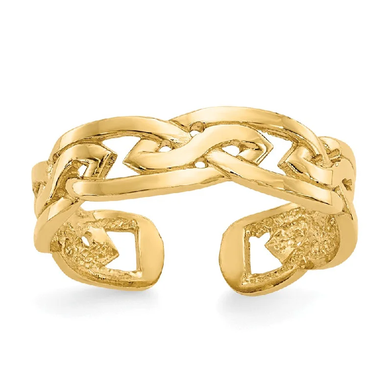 Grab Your Favorite Jewelry At The Lowest Prices Weave Toe Ring in 14 Karat Gold